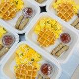 Cheesy Scramble and Waffle